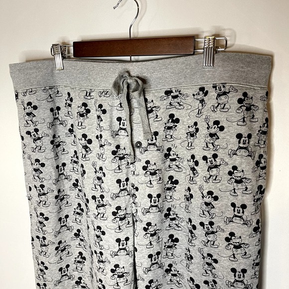 Disney X AE American Eagle Mickey PJ Jogger Pants | Gray and Black | Size XL - Picture 2 of 6
